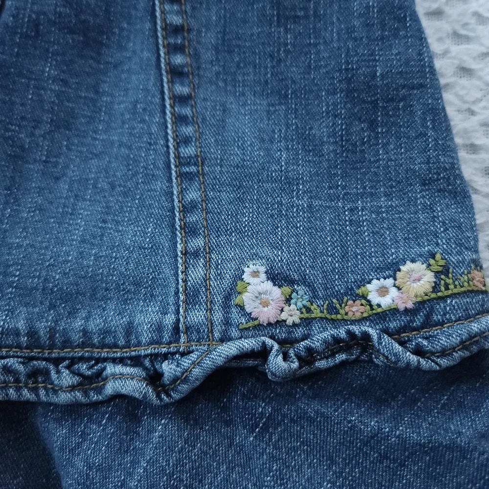 Y2K Gymboree Horse Ruffle Denim Skirt Skort Sz 4T